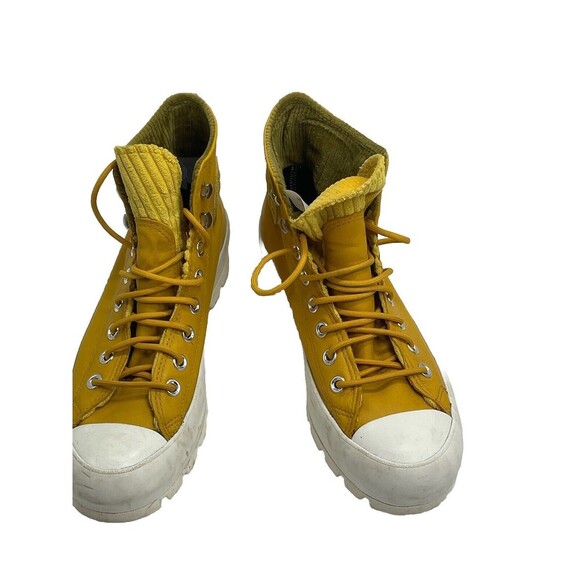 Converse Chuck Taylor All Star High Top Leather Lugged Boots Gold Dart Size 9 - Picture 5 of 16